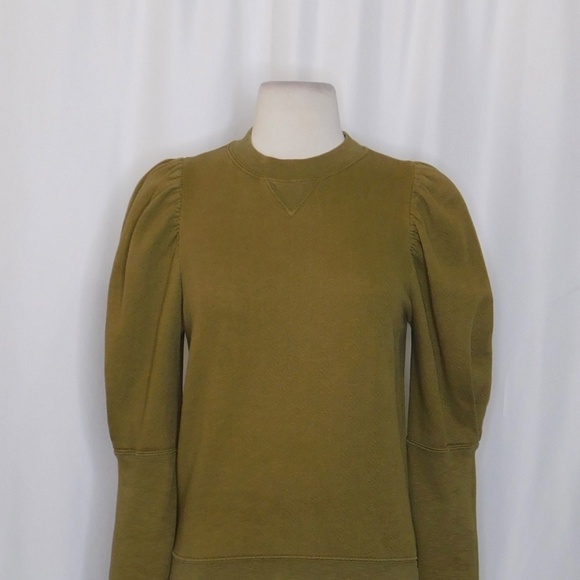 ULLA JOHNSON Philo Pullover Fatigue Green Puff Sleeves Pullover Size P X-Small - Picture 4 of 15
